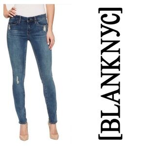 Blank NYC Skinny Classique Distressed Raw Hem Jeans, Size 26